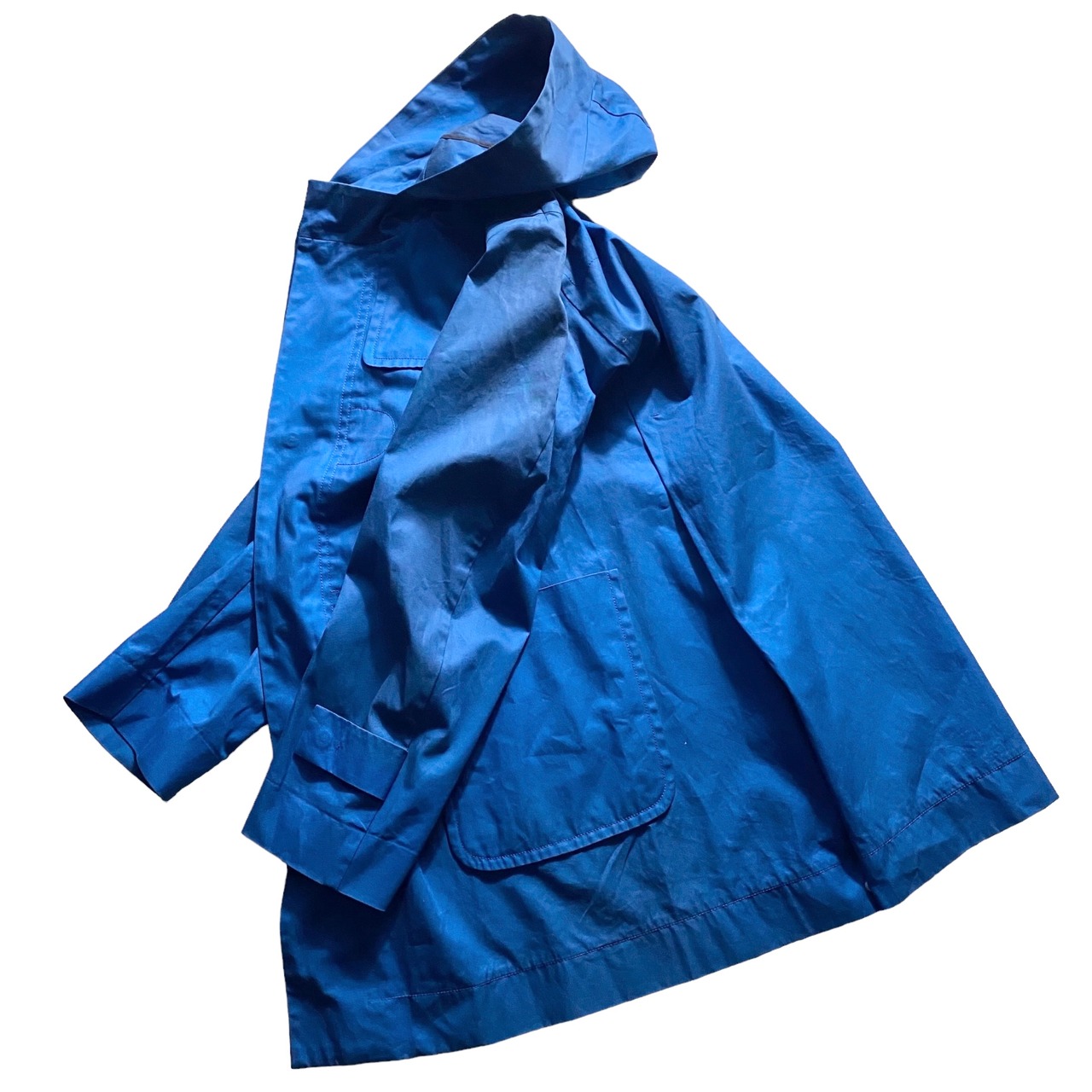 JIL SANDER royal blue color cotton hooded coat