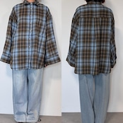 【予約:9月末入荷予定】フランネルbigカフスオーバーSH/サックス