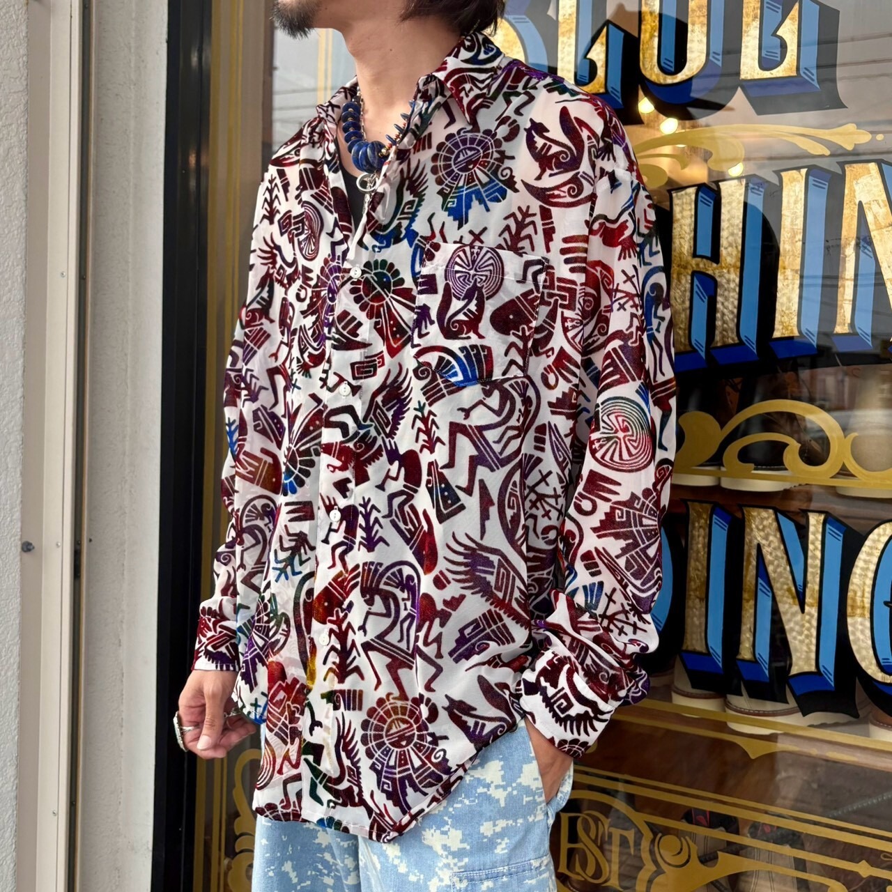 ツイタチ【TUITACI】VELVET KOKOPELLI L/S SHIRTS(White) - 6