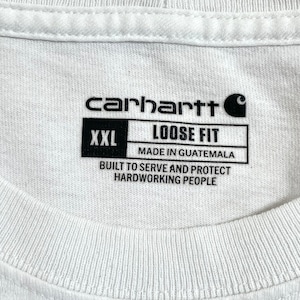 【Carhartt】ポケットTシャツ ポケT LOOSE FIT ルーズフィット XXL ビッグシルエット スクエアラベル カーハート ホワイト US古着