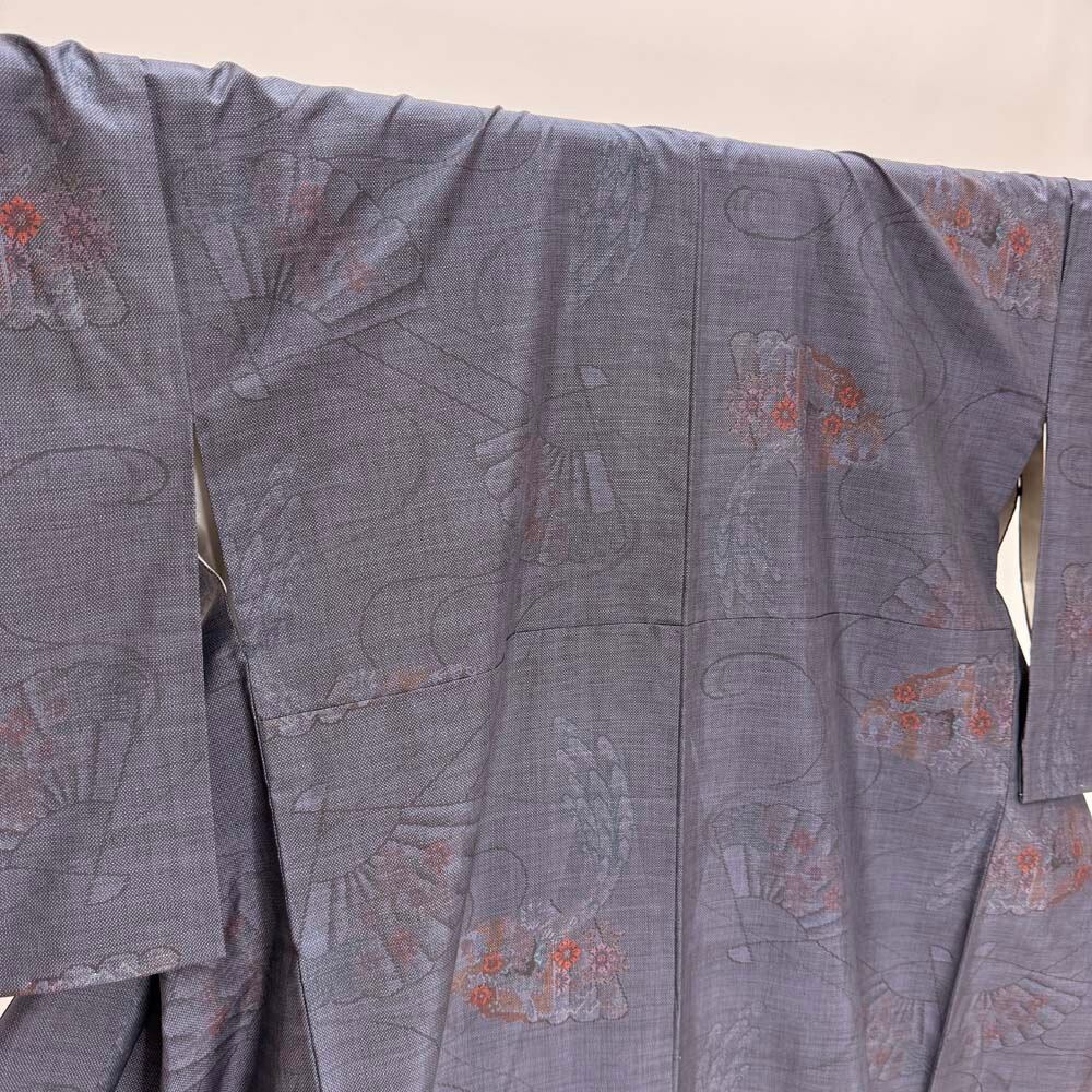 大島紬 9マルキ 本場大島紬 お洒落着 普段着 正絹 裄66cm 身丈167.5cm 美品 リサイクル着物 M サイズ 5402