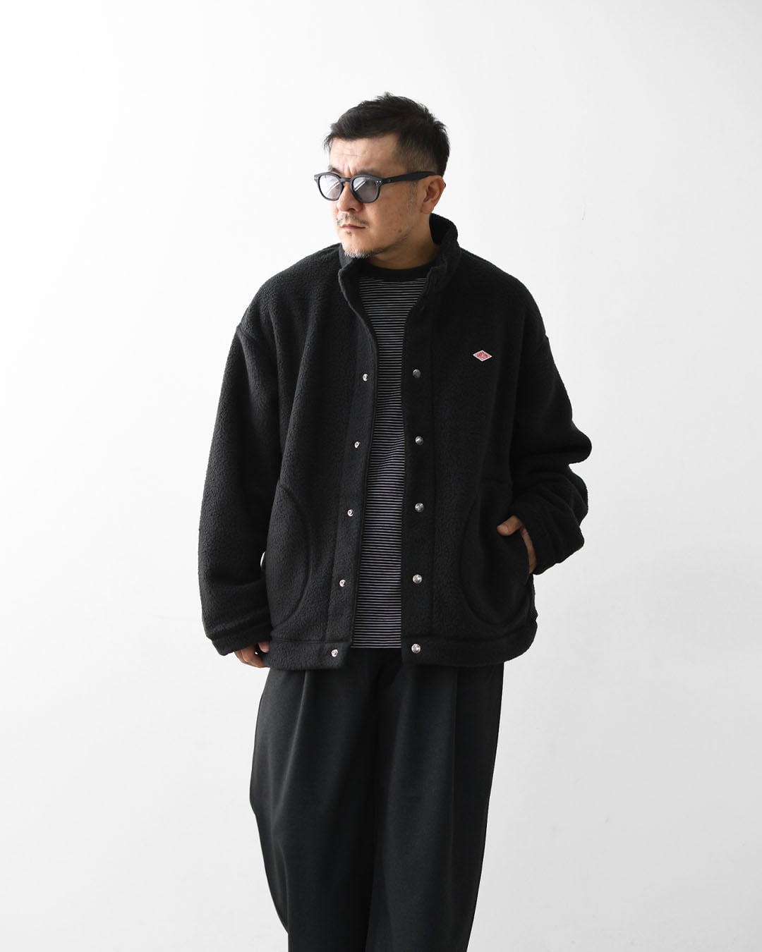 DANTON [ダントン] M DOUBLE FACE BOA STAND COLLAR CARDIGAN [DT