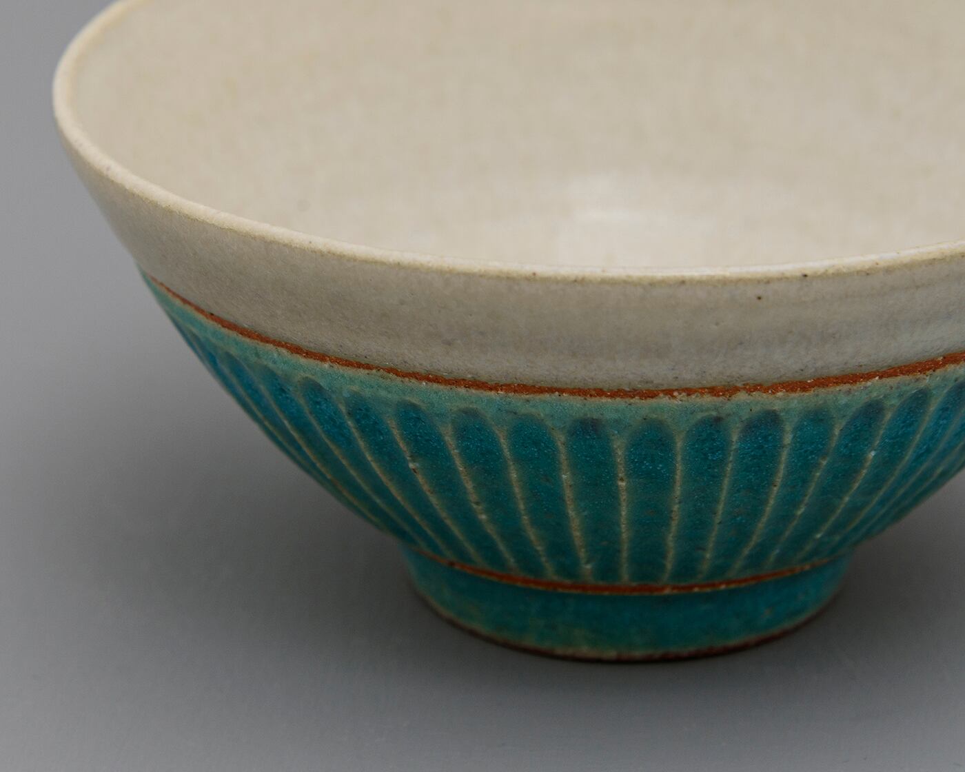 ご飯茶碗／シノギ／トルコ青UTSUWA