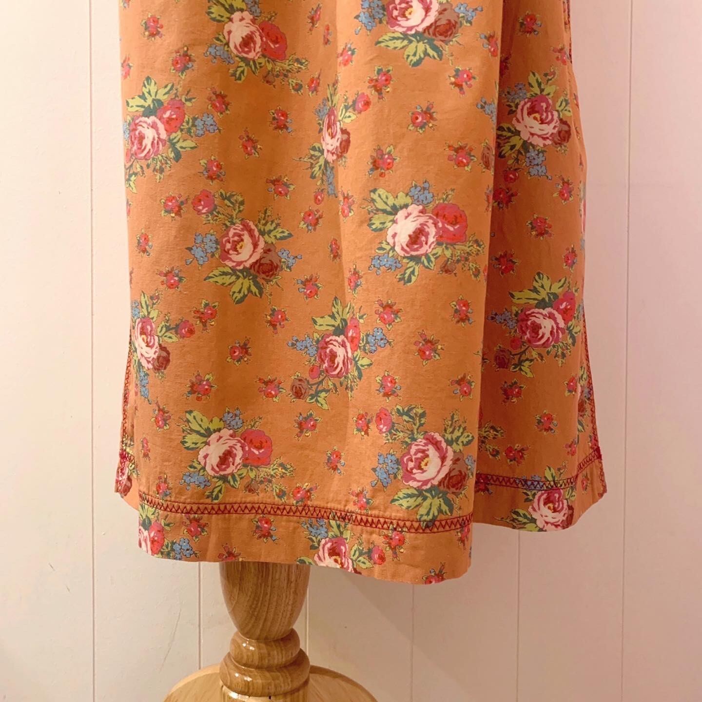 / orange rose cotton strap skirt