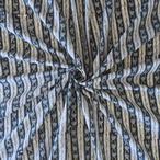 ブロックプリント生地【50cm単位】インド綿  ストライプ柄 ネイビー×白×水色 #45693-NV3