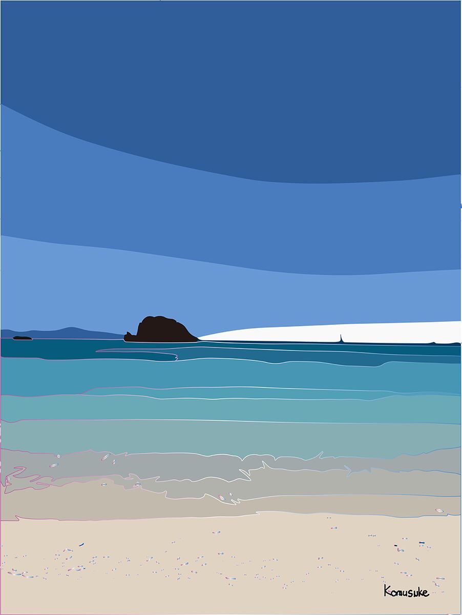 ◎01-047_Nago coast(komusuke graphic)
