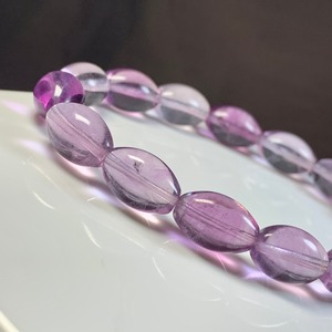 透明度抜群☆パープルフローライト ブレスレットーRICEー