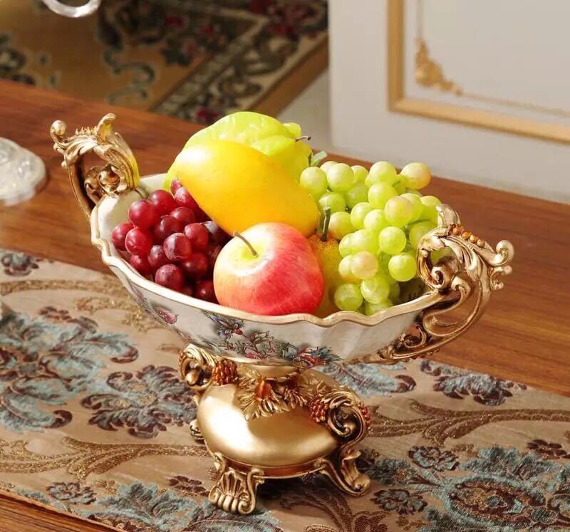 高級果物皿 盛り皿 お菓子皿、フルーツプレート、花柄豪華～果物カゴ