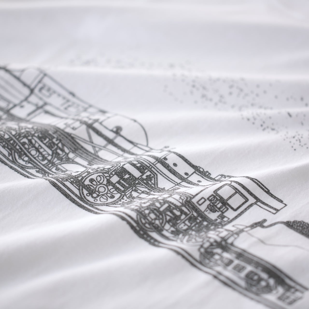 鉄道Tシャツ｜D51 91 ナメクジ（White × Silver） ホワイト × シルバー