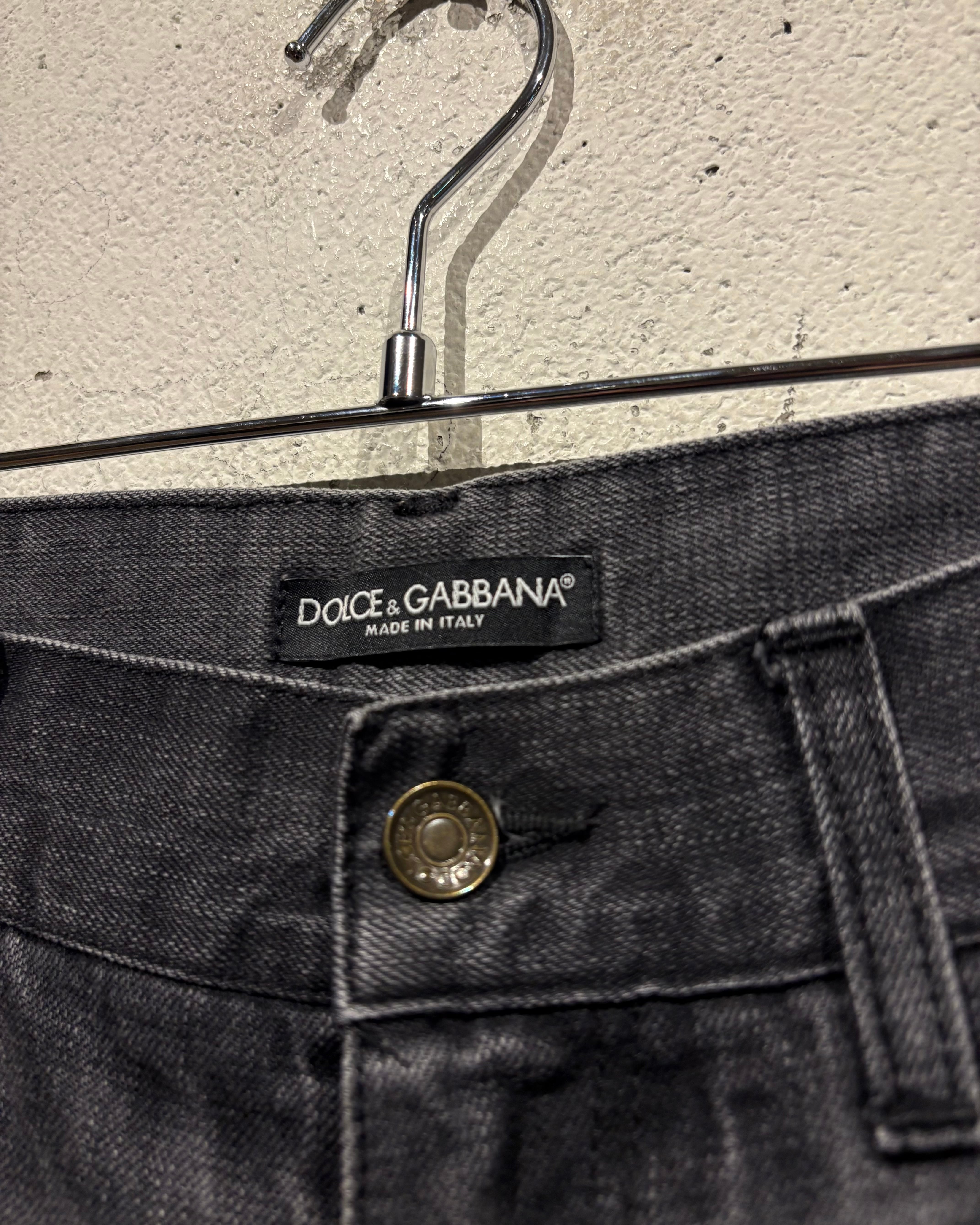 Caka otto】“DOLCE & GABBANA” Good Fade Black Denim Pants | Caka