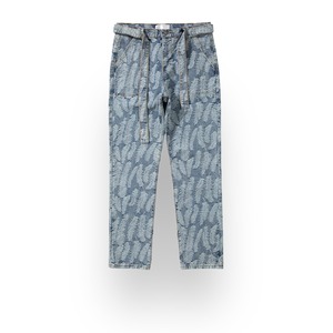 フェザーパターンデニムパンツ