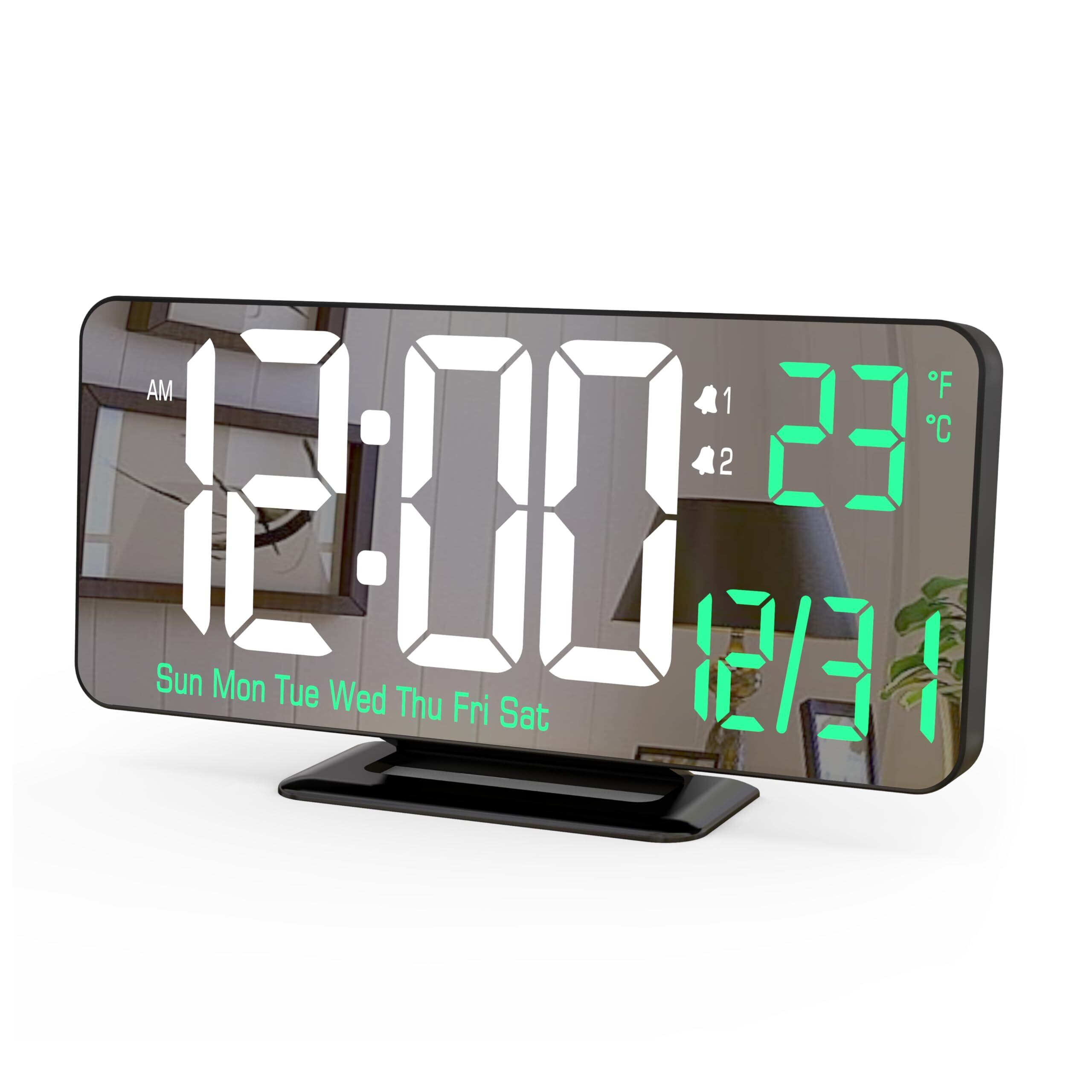 最新 リズム(RHYTHM)シチズン掛け時計置き時計電波時計大型液晶温度