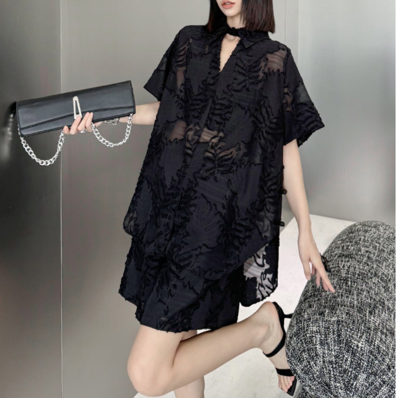 Relaxed dolman sleeve top + shorts set (ME428)