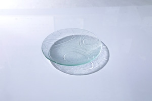昭和型板ガラス「みずわ」　皿　円形　小（Φ120mm）