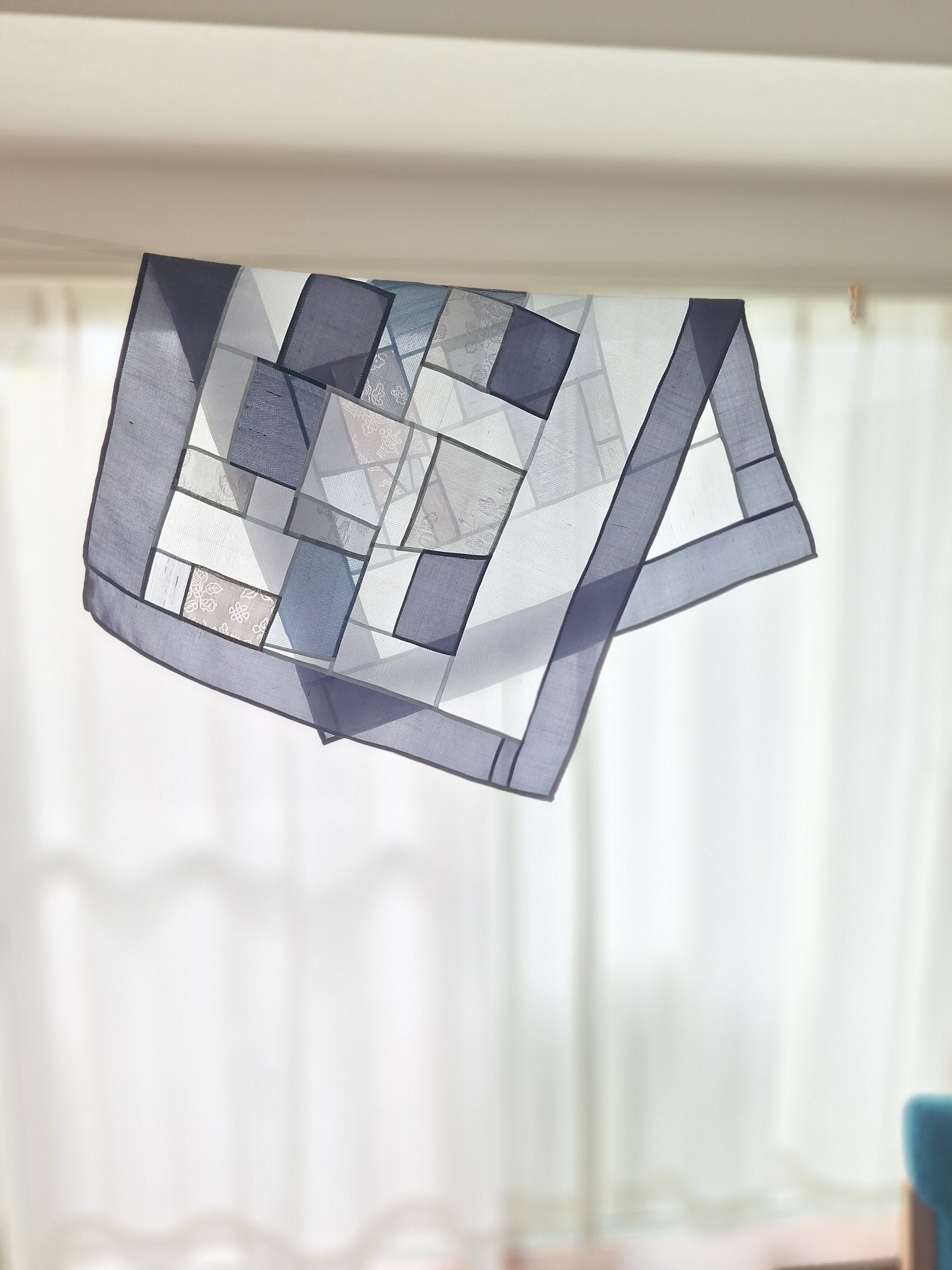 ポジャギ マルチクロス Blue&Gray （1点のみ） | ハンドクラフトshop
