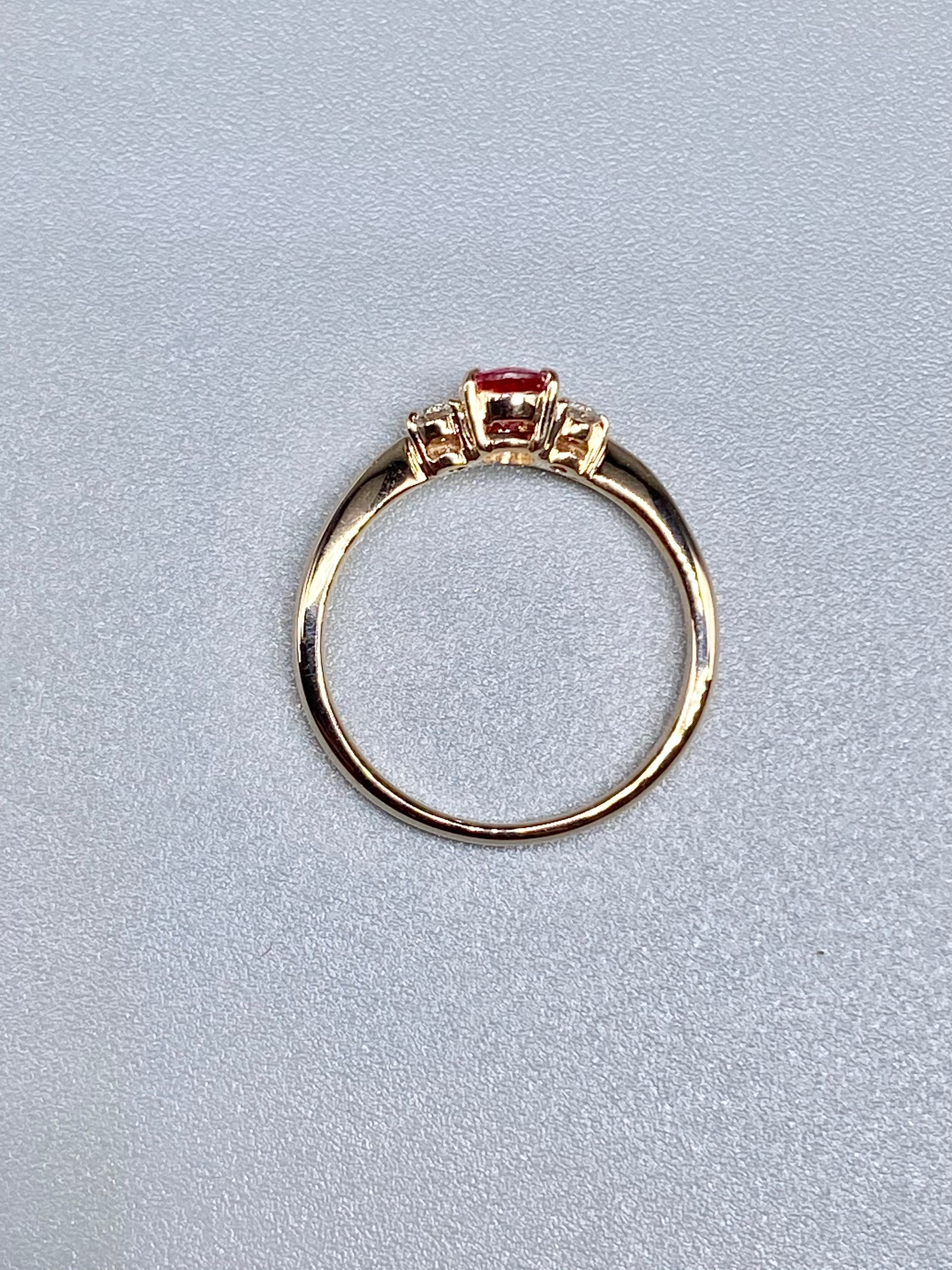 スピネル 0.466ct / ダイヤモンド 計0.07ct K18 リング 9号