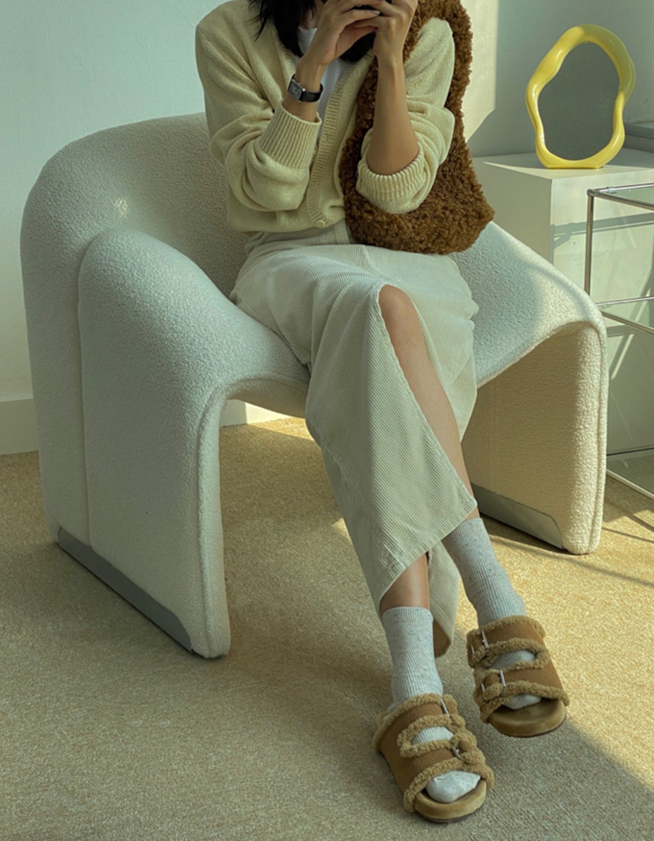 【25aw・再販】Teddy suede slipper_onecolor