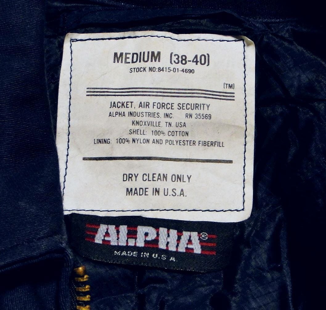 90's Alpha Industries セキュリティージャケット アルファ Air Force