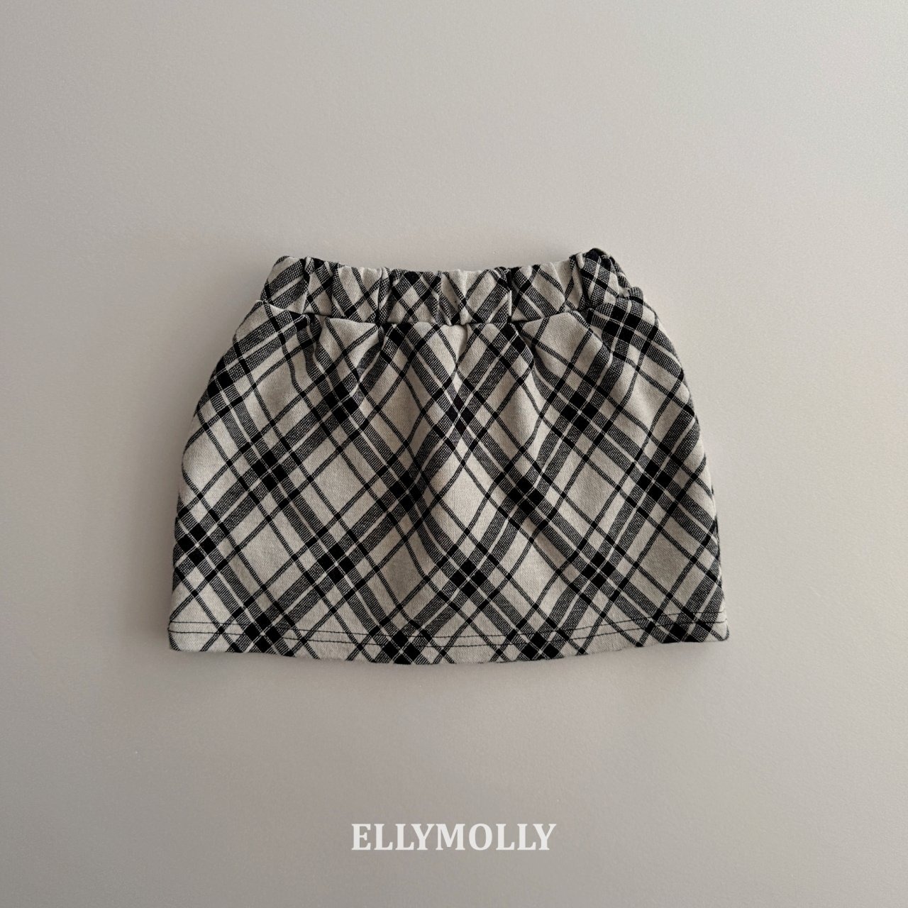 [ELLYMOLLY] Slash Check Skirt +fee2 / [엘리몰리] 슬래시체크스커트