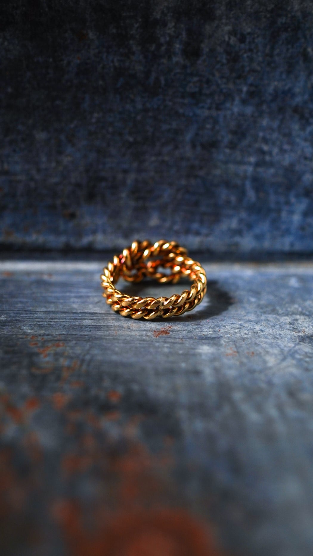 1970s】GUCCI グッチ イエロー ゴールド ツイスト ノット リング 《K18