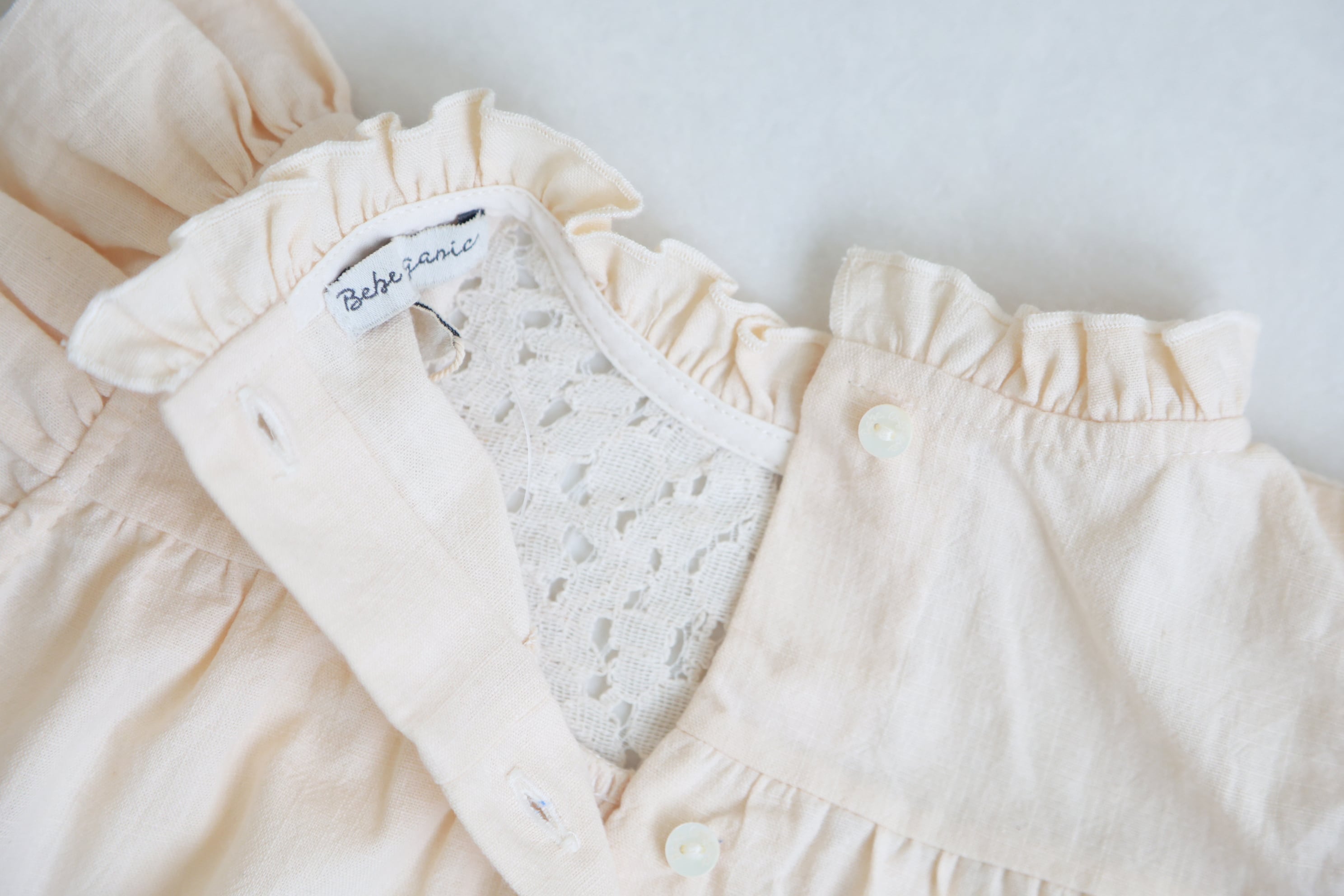 Bebe Organic (ベベオーガニック) / Milja Romper / Pearl Lace / 9M