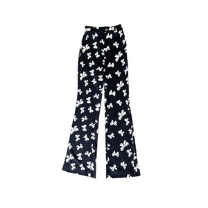 retro bow slit flared pants