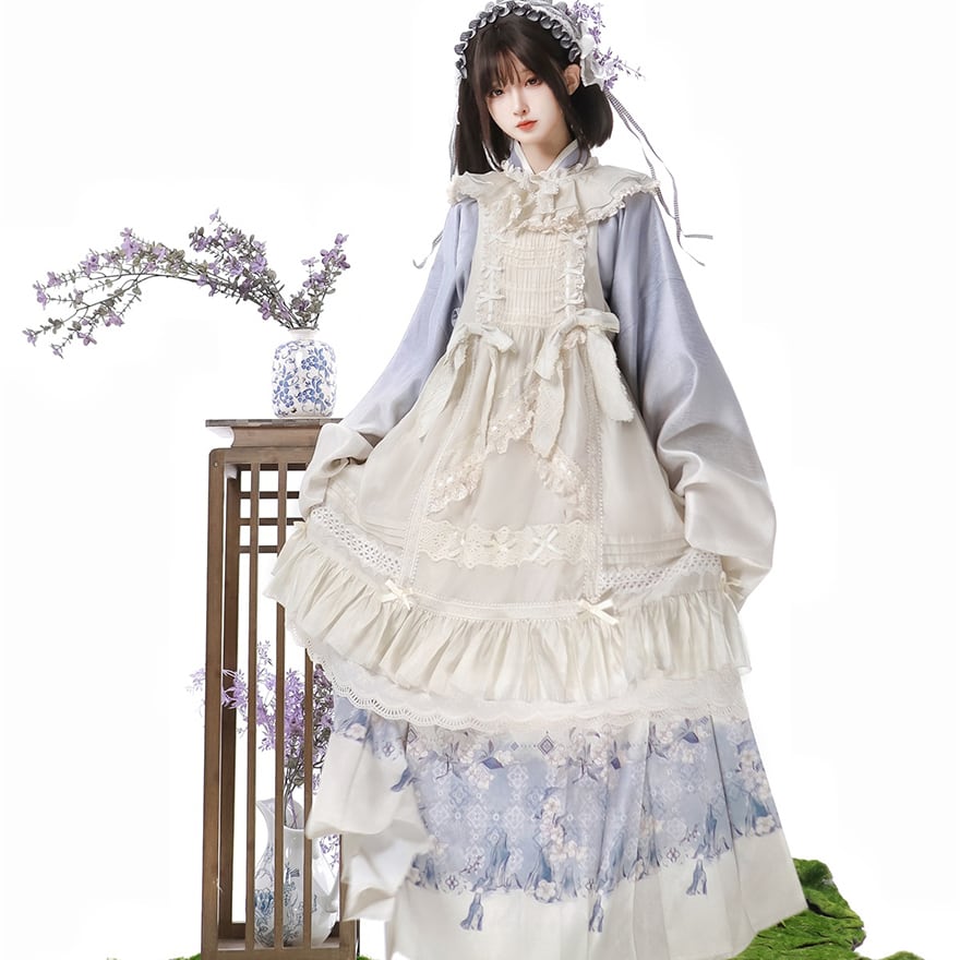 SEASONZ 和装 着物 振袖シャツ 長袖 グラデーション 秋冬服 メイド服 コンカフェ 大正浪漫 和ロリータ lolita