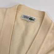 vintage CHEMISE LACOSTE ラコステ 文字ワニ ウールニット カーディガン 3/アイボリー/K-KN0700