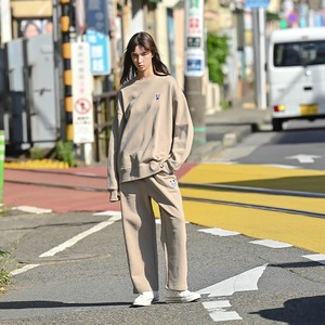 【HIPANDA ハイパンダ】男女兼用 クルーネック スウェット トレーナー UNISEX CREW NECK SWEAT SHIRT / WHITE・BLACK・KHAKI