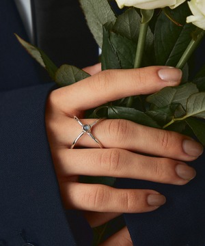 cross design ring（グレームーンストーン） silver / gold