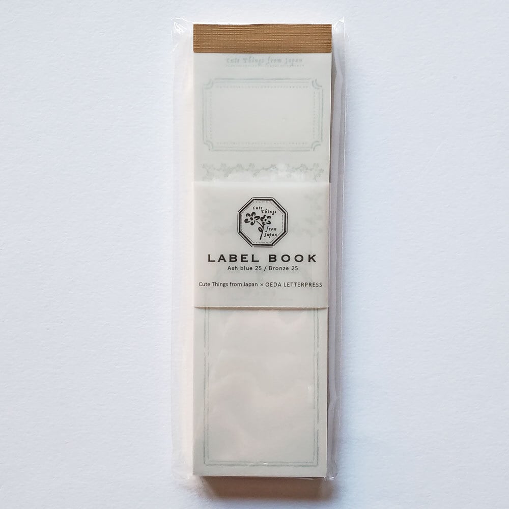 大枝活版室ラベルブック アッシュブルー&ブロンズ LB027 | hacohalu 紙
