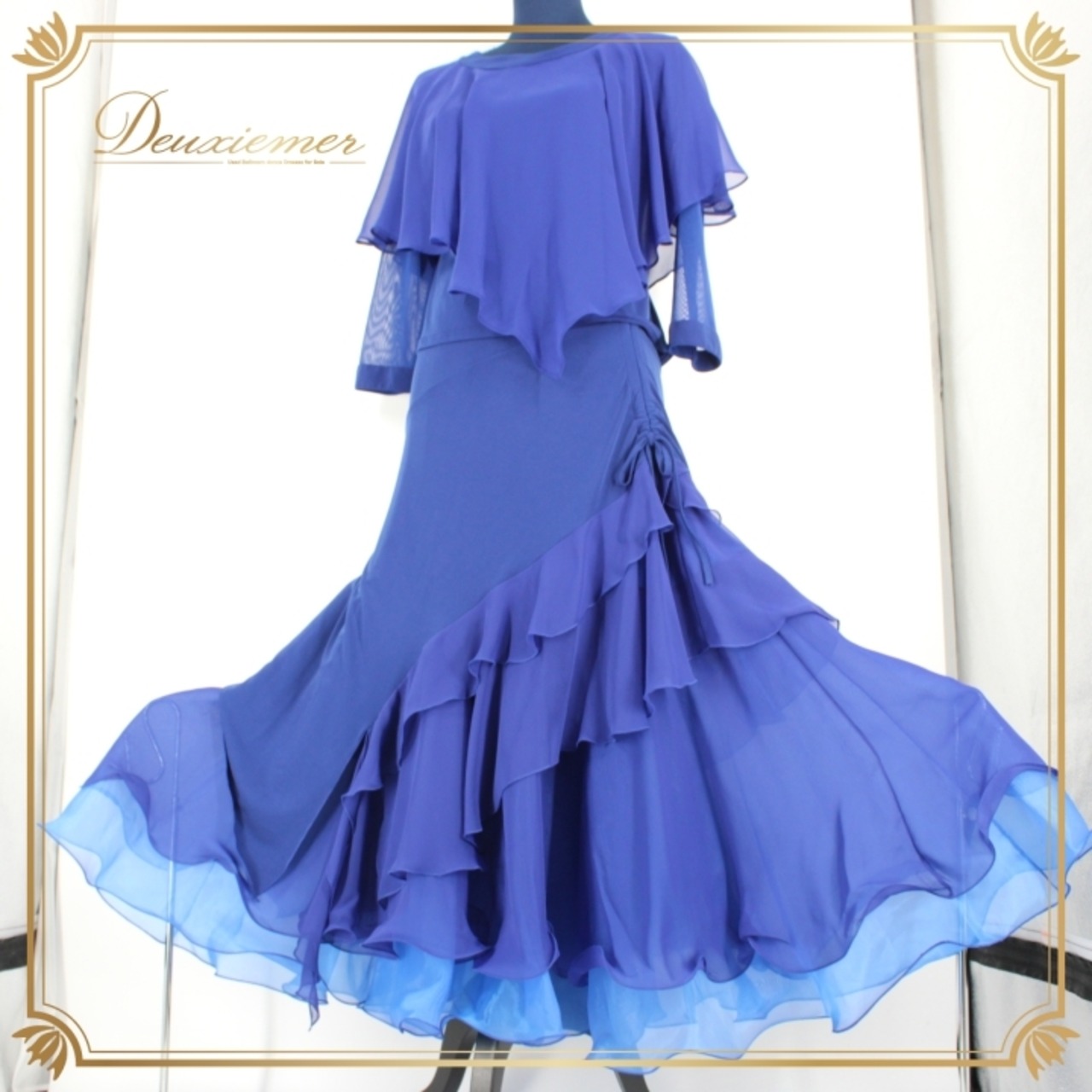 社交ダンス 衣装 スタンダード 上下セット ツーピース パーティ衣装 女性用 オールシーズン create-sun クリエイトサン 青 ブルー系 レース 気品 ダンスウェア フレアスカート 運動会 発表会 大人 かわいい おしゃれ エレガント スタイリッシュ ホームパーティ 時間制限なし アクティブ 厚手素材 薄手素材 夏用 冬用 ロング丈 セットアップ レディース コスチューム