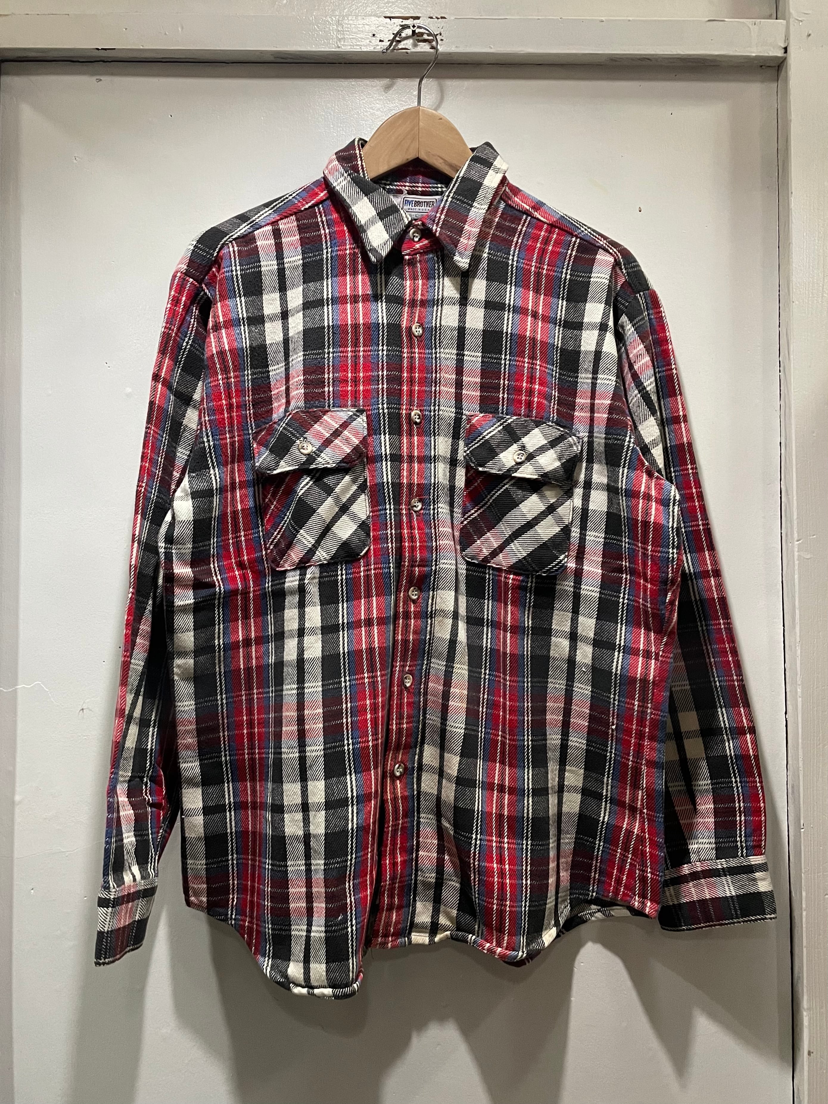 80's FIVE BROTHER FLANNEL SHIRT (beady clothing)