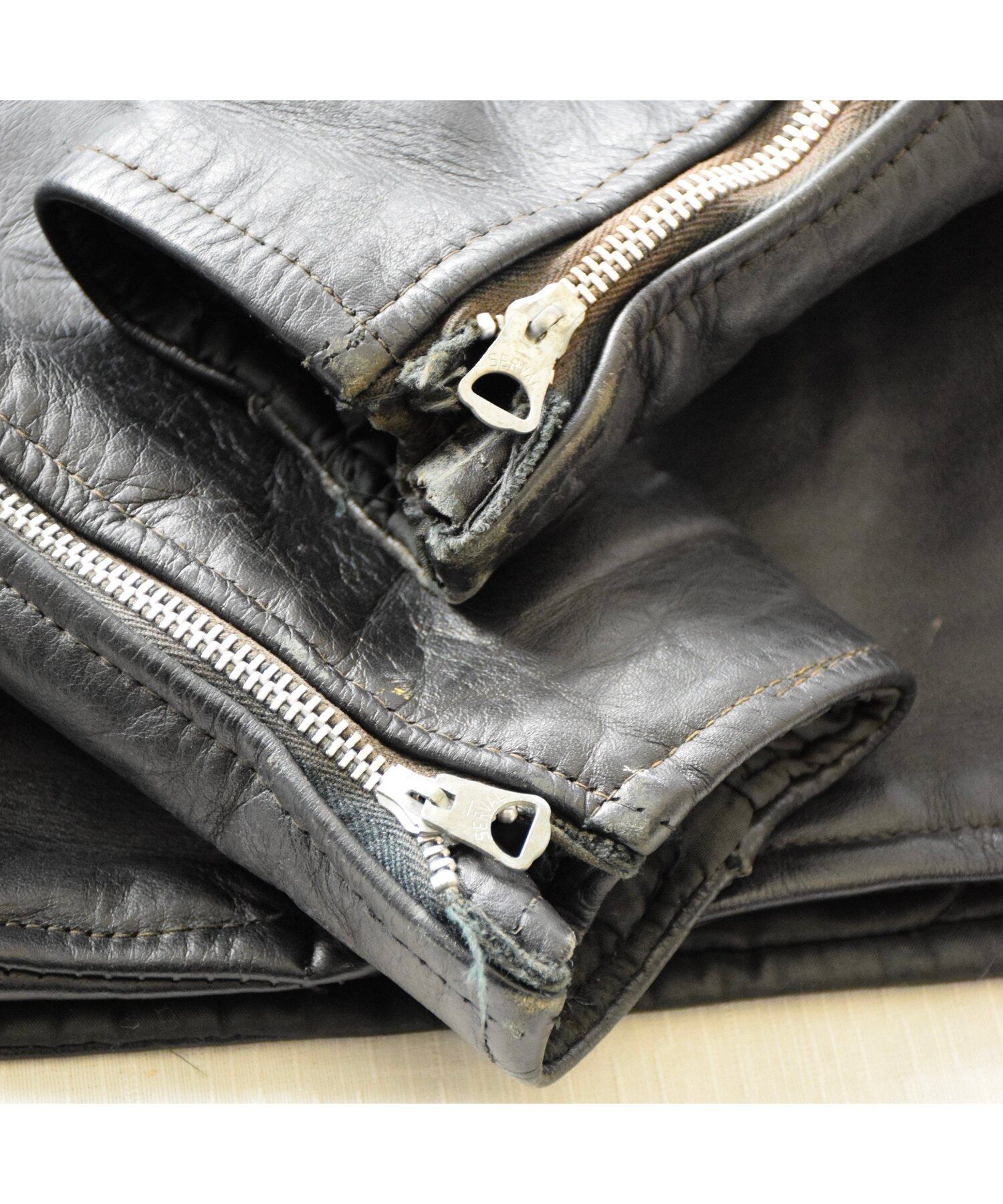 70's GENUINE LEATHER レザージャケット メンズ 40 ブラック