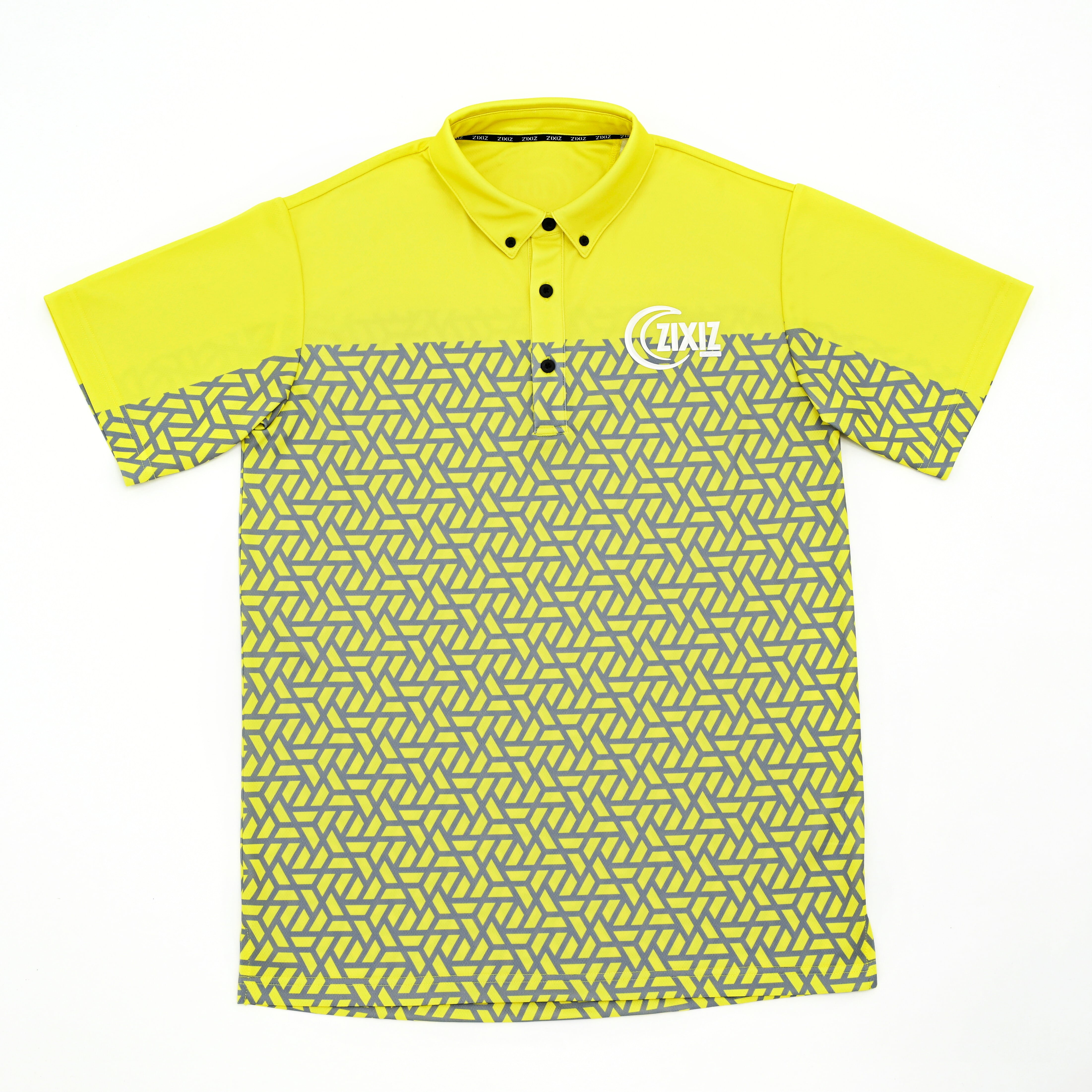 イエローカラー【メンズ半袖ゴルフウエア】ZIXIZ-24PSSSM-GYYE柄