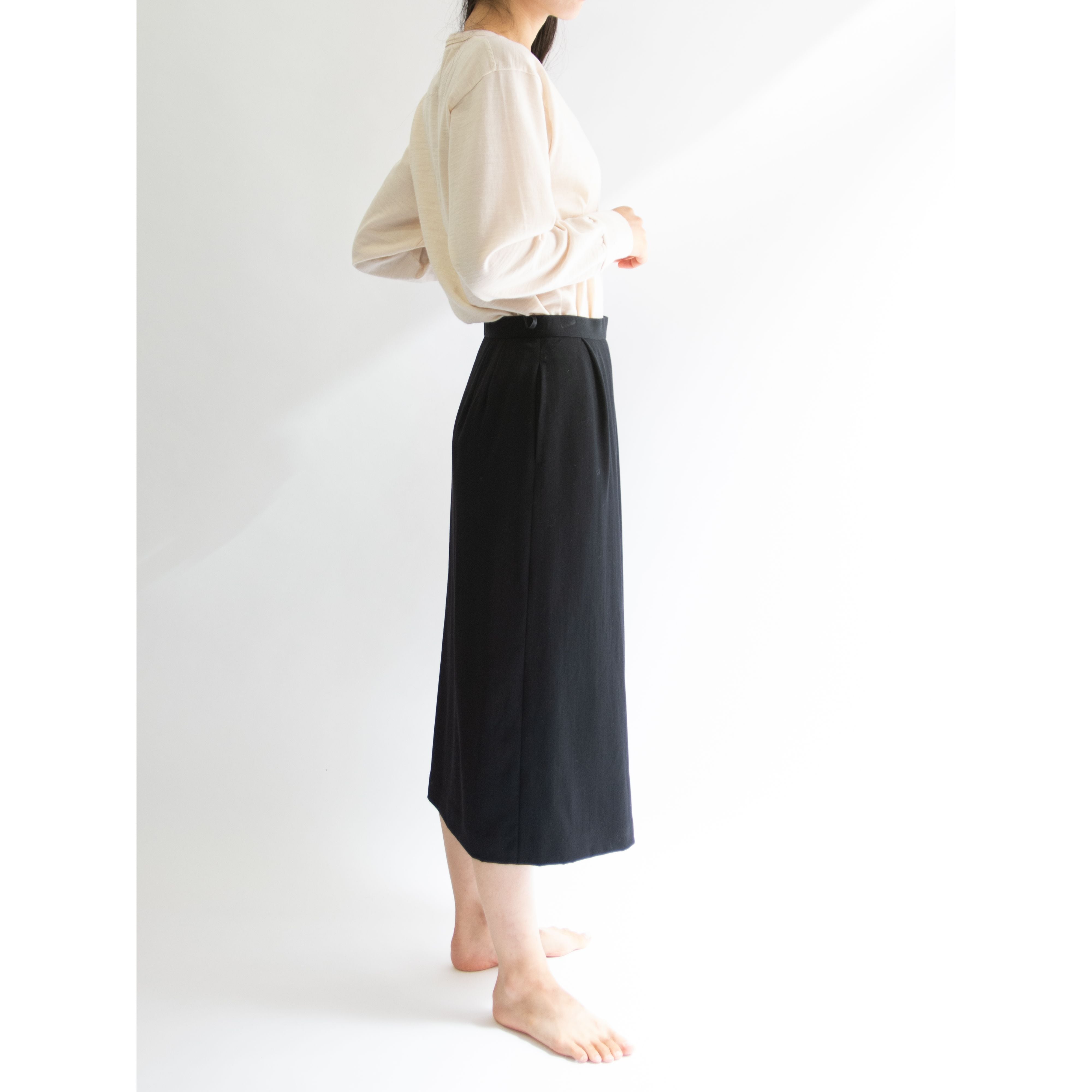 【ISSEY MIYAKE】Made in Japan 80's 100% Wool Jersey Skirt(イッセイミヤケ 日本製 ウールジャージースカート)