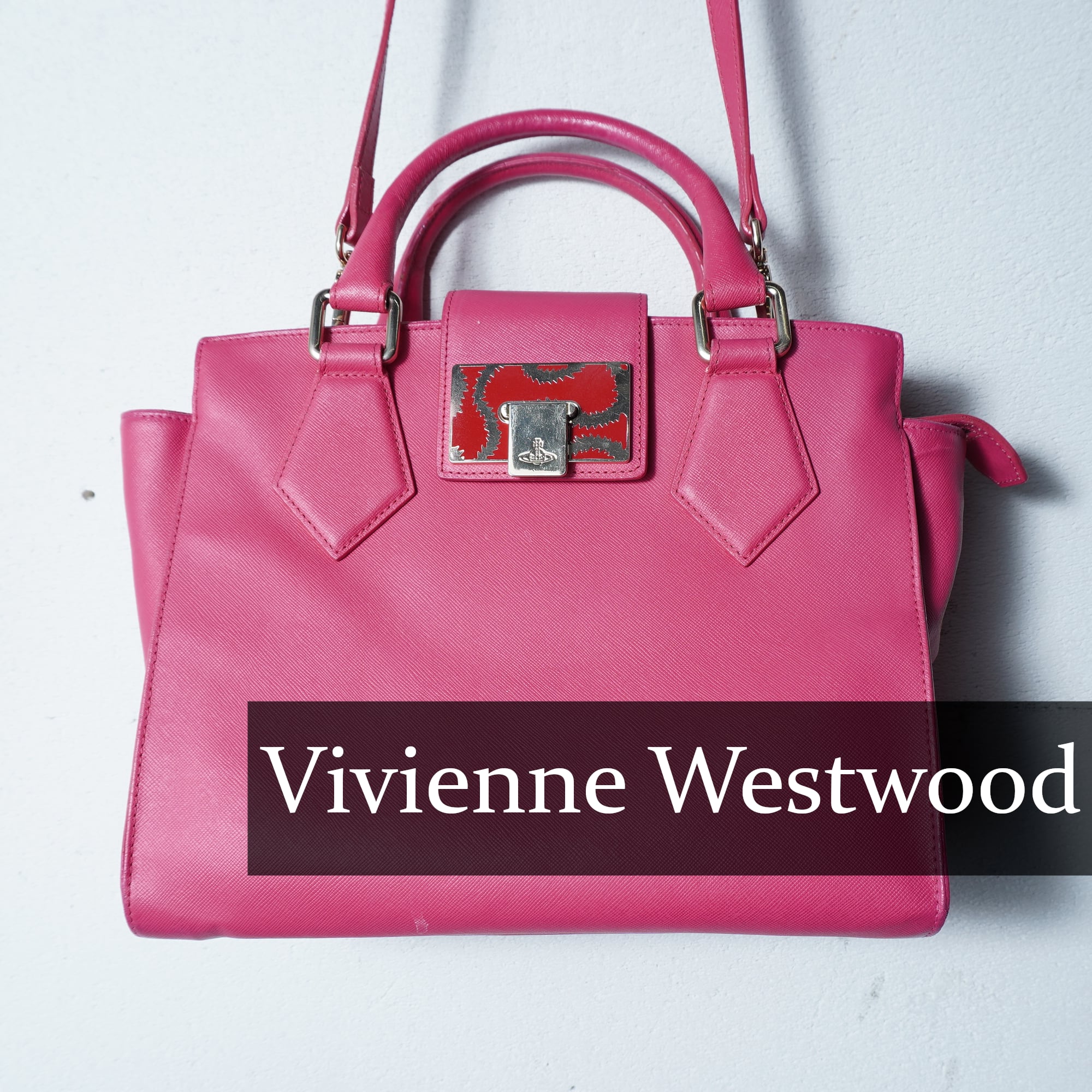 極美品 保存袋付き】 Vivienne Westwood トートバッグ ピンク