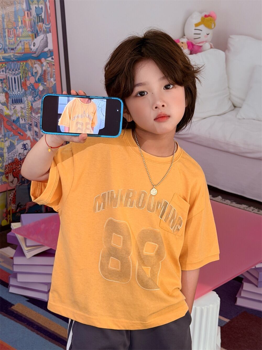 ビッグナンバリングTシャツ（3色展開）XDJK｜トップス オーバーサイズ