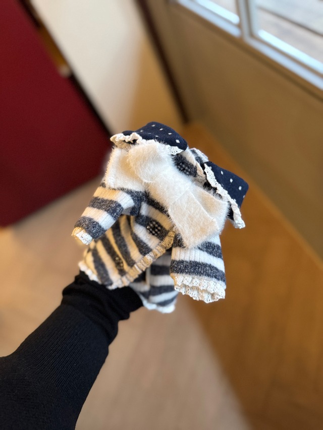 レーズリボンカーディガン(NAVY)