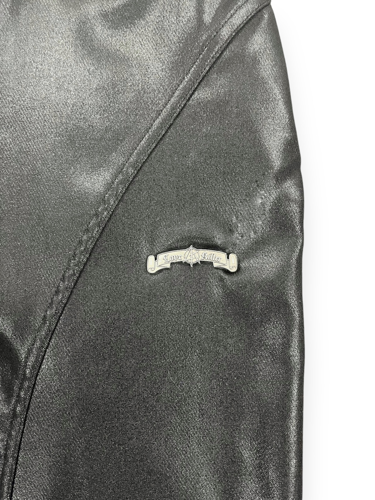 【LOVE KILLER】studs plate wax coating pants