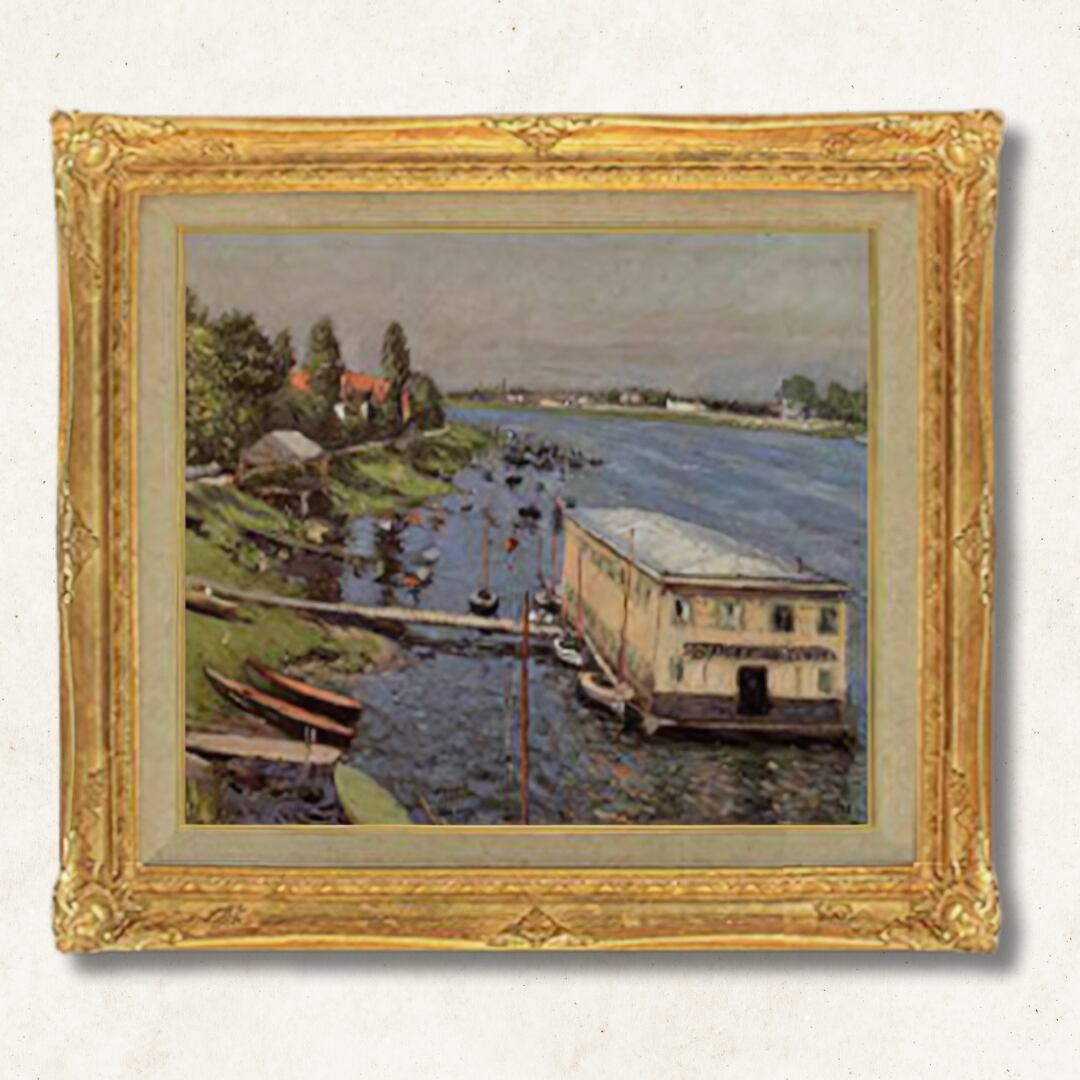 直筆仕上げ油絵【カイユボット】アルジャントゥイユの船橋 F10 絵画 アート インテリア 風景画