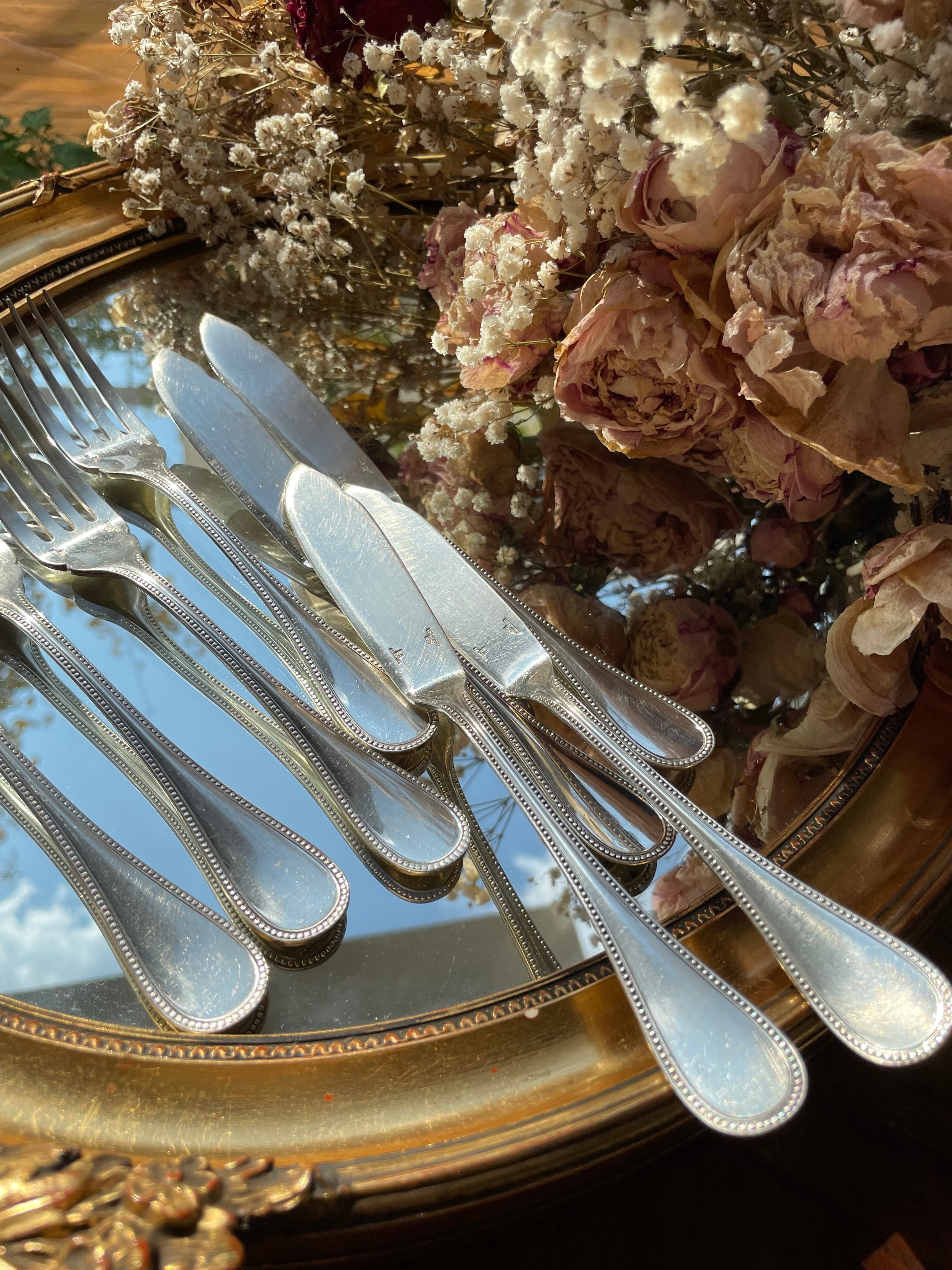 送料込み表示】ref: 1764 アンティーク・Christofle Perles