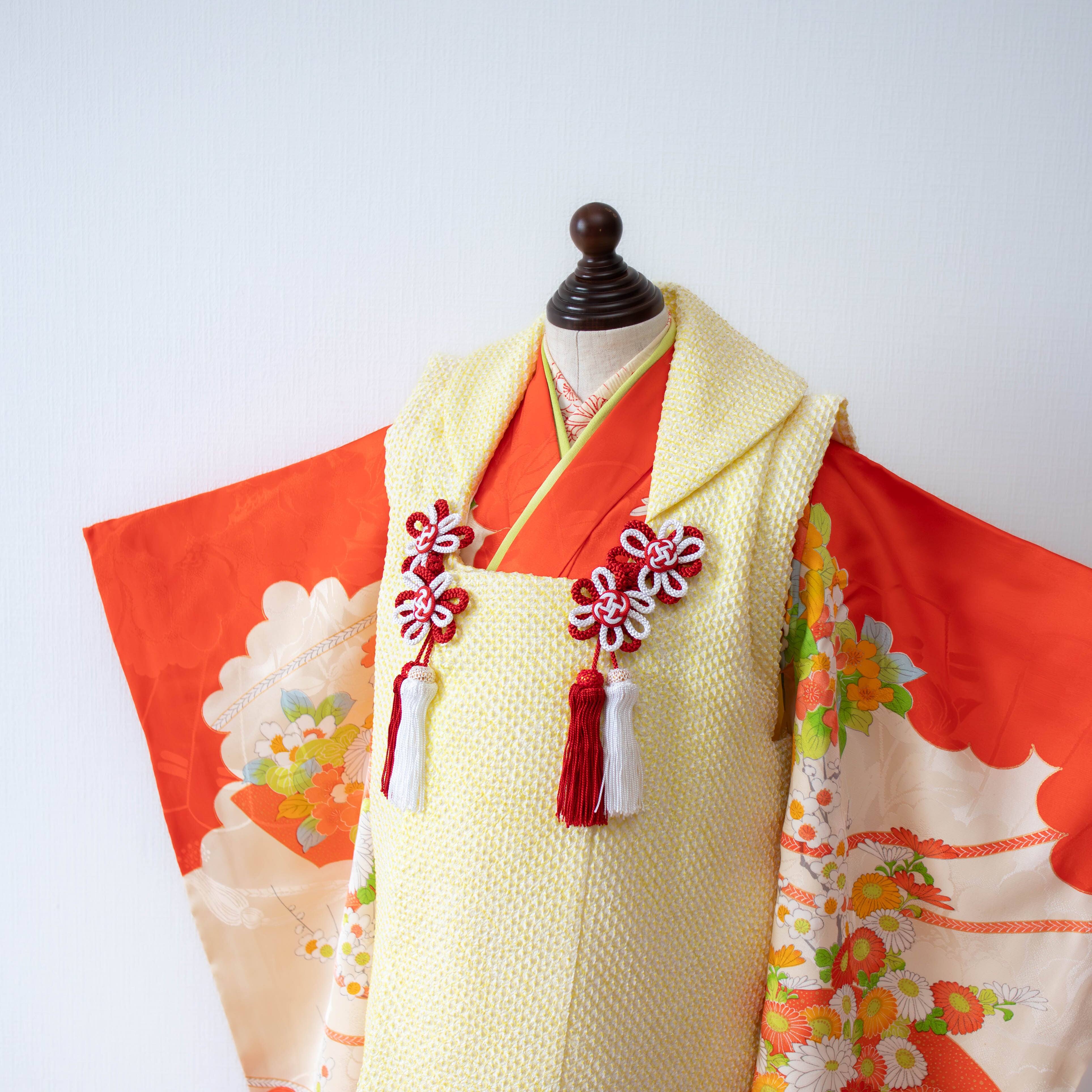 3歳 女の子 『桜梅菊の扇面文様』/SP3004(対応身長目安 約85〜100cm)