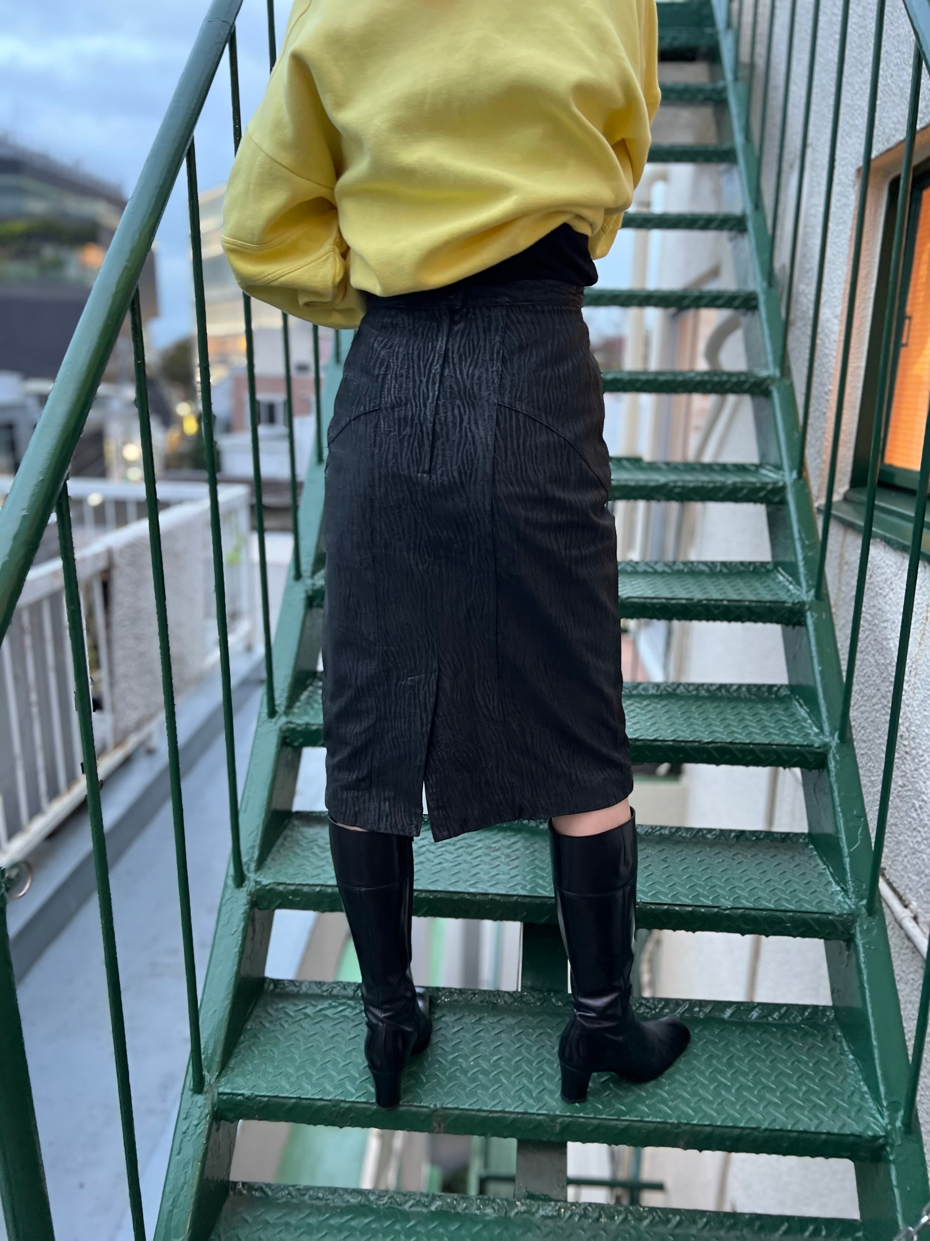 ヴィンテージ レザースカート ブラックレザー ミニスカート 80s black leather skirt ( ヴィンテージ ブラック レザー