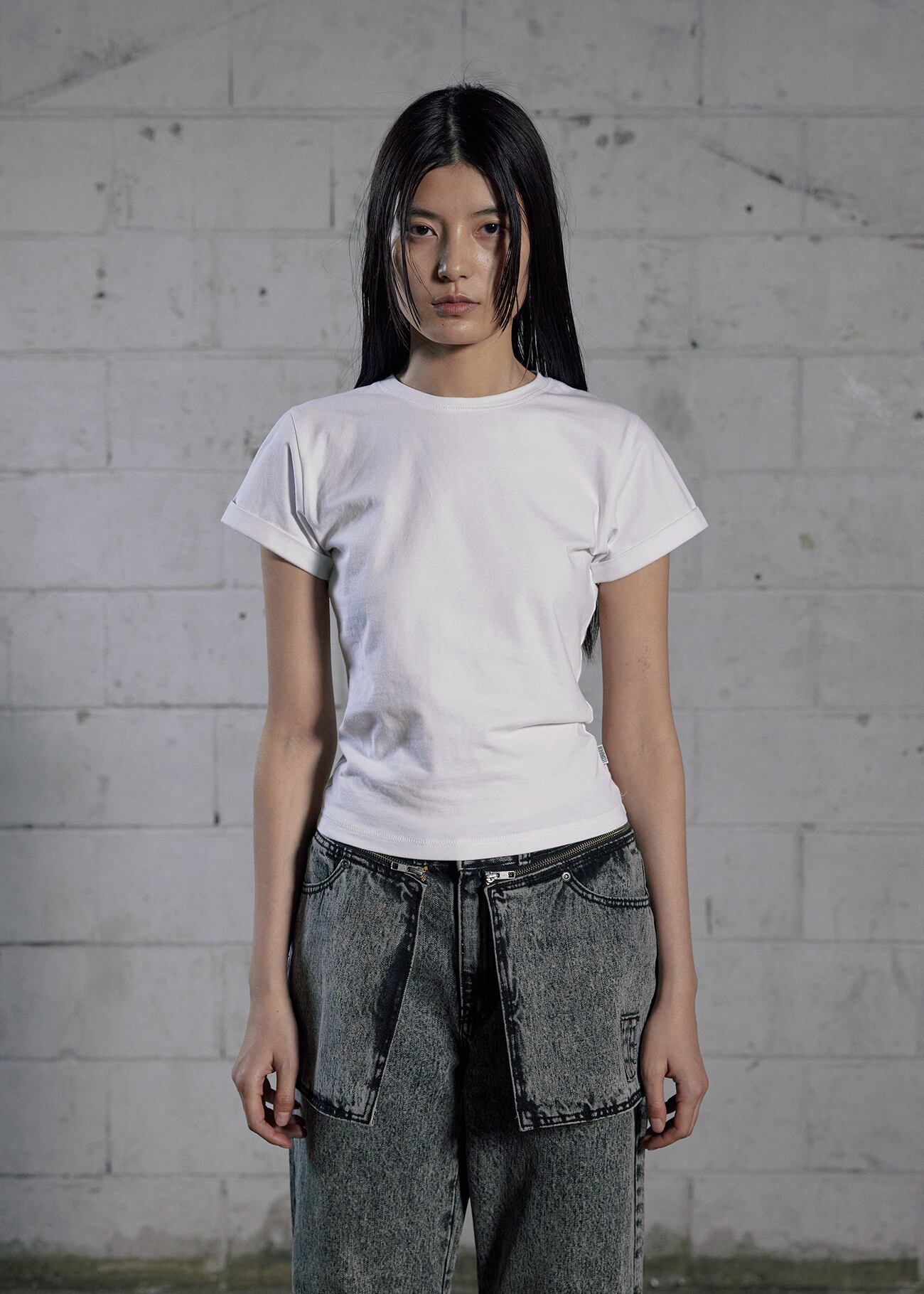 BOHEMIAN SEOUL] 25VER. BASIC ROLL-UP T, WHITE 正規品 韓国ブランド