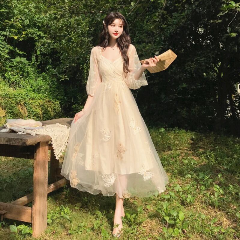 2020年春の新しいネットヤーンフェアリースーパーフェアリースイートサスペンダードレス+レース日焼け止めカーディガンツーピーススーツ 1号婦人65926309044