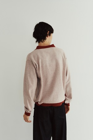 Reversible Jacquard Polo Knit / RED