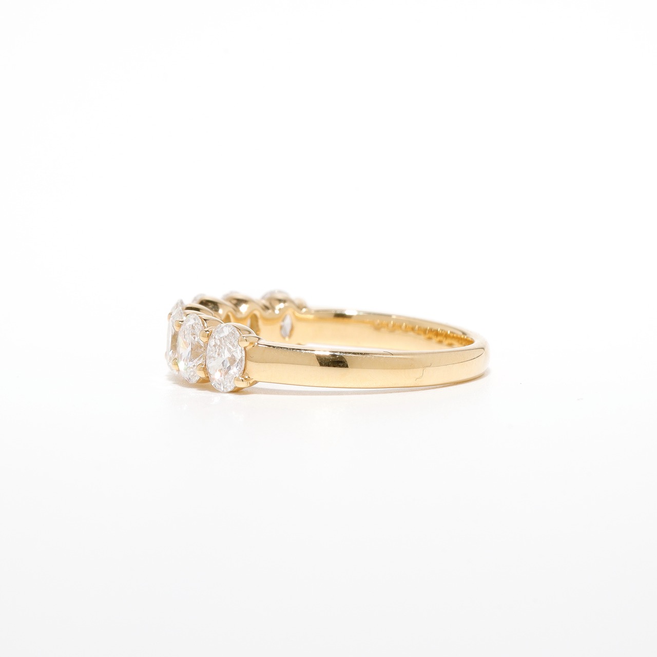 オーバルカット ダイヤモンド ハーフエタニティリング K18 / D / VS1 / 1.407ct