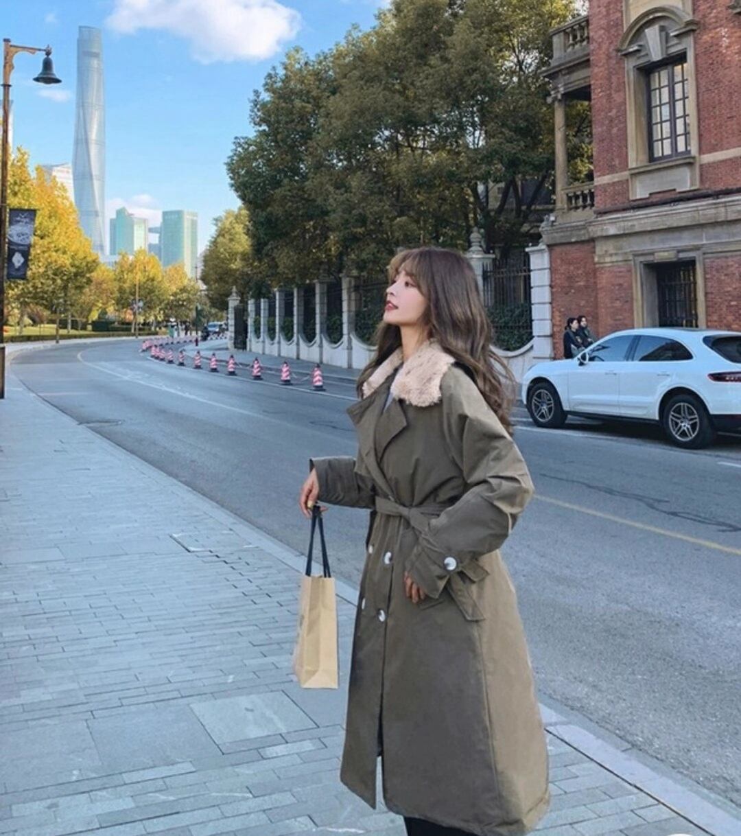 ファー付き　トレンチコート　AJ42441-960