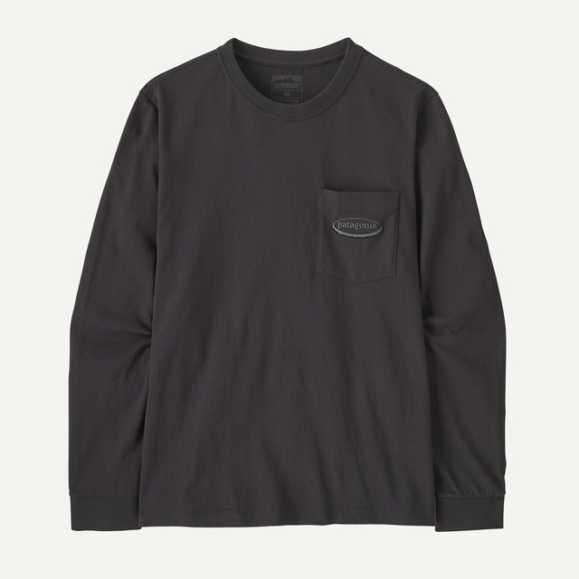 patagonia パタゴニア ／ メンズ・ロングスリーブ・ミッドウェイト・'95 オーバル・ロゴ・ポケット・Tシャツ #INBK